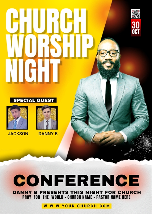 church worship night  flyer A6 template