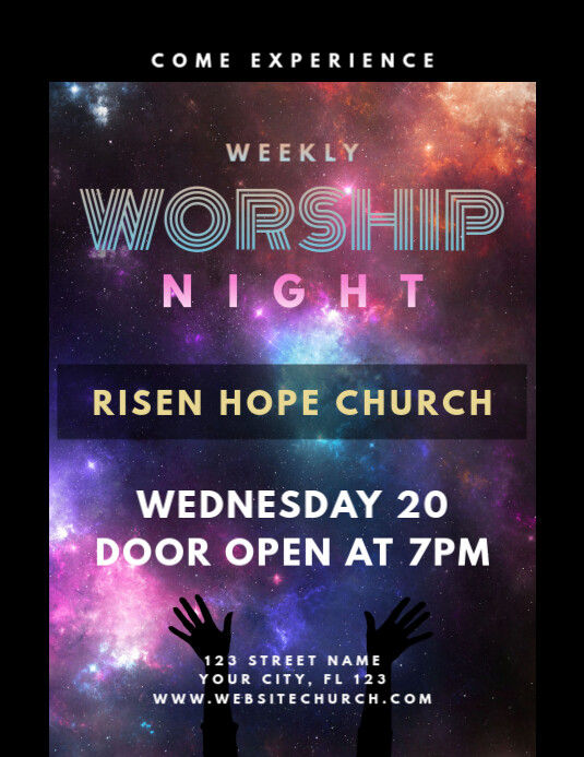 Church Worship Night Flyer Template PosterMyWall
