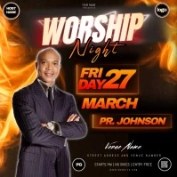 church worship night service ad Instagram-Beitrag template