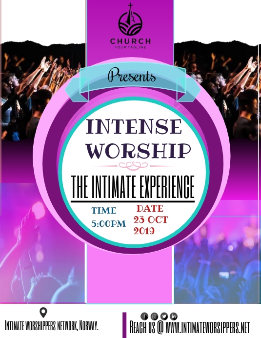 church worship/ Praise flyers (2) Folheto (US Letter) template