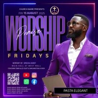 Church Worship Service ad Design Template Instagram Post