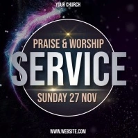church worship service ad template โพสต์บน Instagram
