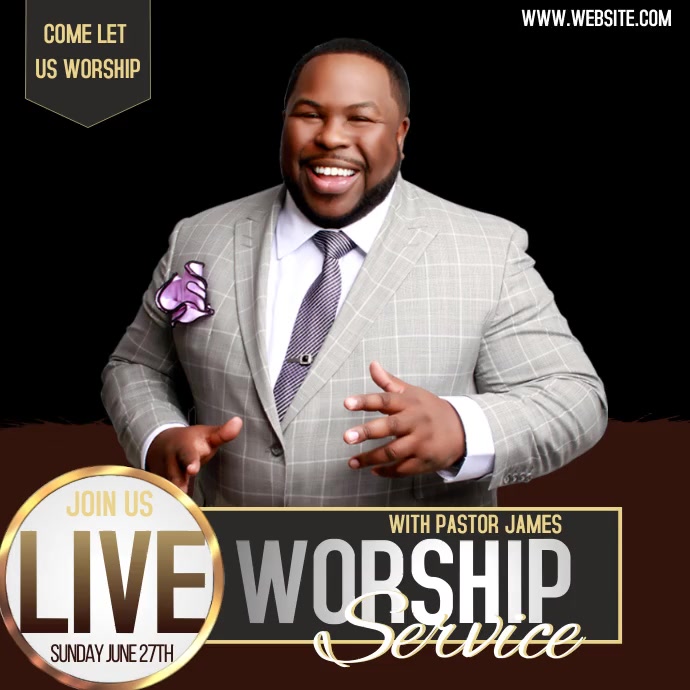 church worship service ad template Quadrado (1:1)