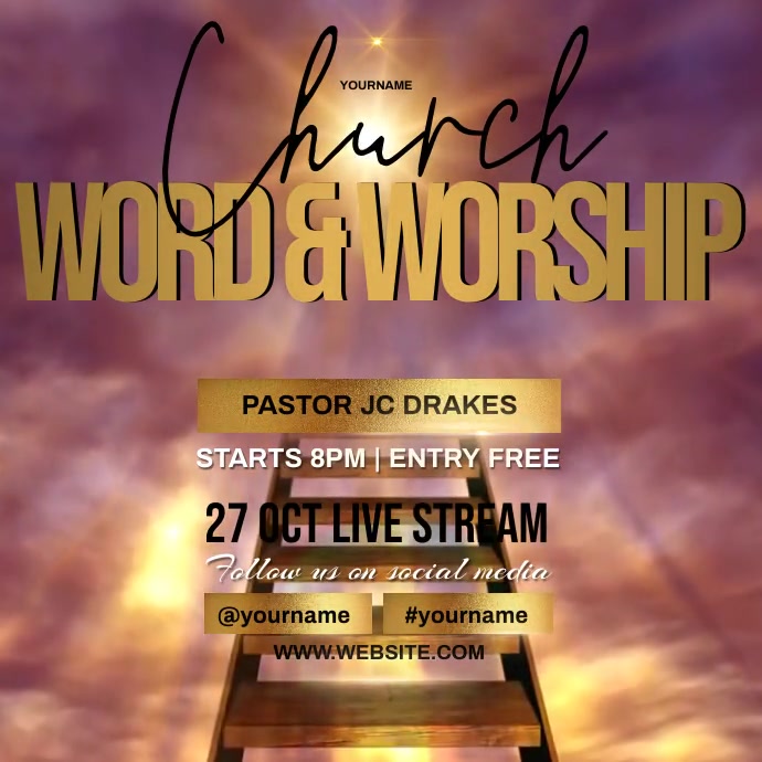 Copy of church worship service ad template | PosterMyWall