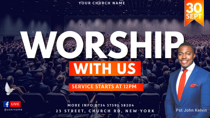 Church Worship Service Template Apresentação (16:9)