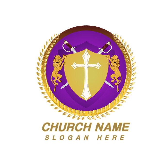 Church Sword R Design Modèle Church-worship-sheild-lion-sword-cross-vector | PosterMyWall