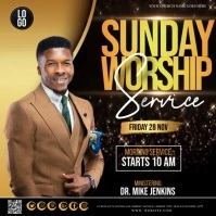 CHURCH WORSHIP SUNDAY SERVICE Square (1:1) template