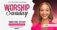 Church Worship Sunday Service Design template Facebook Shared Image