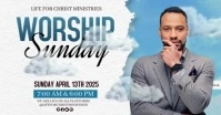 Church Worship Sunday Service Design template ภาพที่แชร์บน Facebook