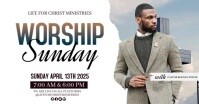 Church Worship Sunday Service Design template Facebook Shared Image