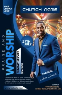 Church Worship Sunday Service Template Tabloid