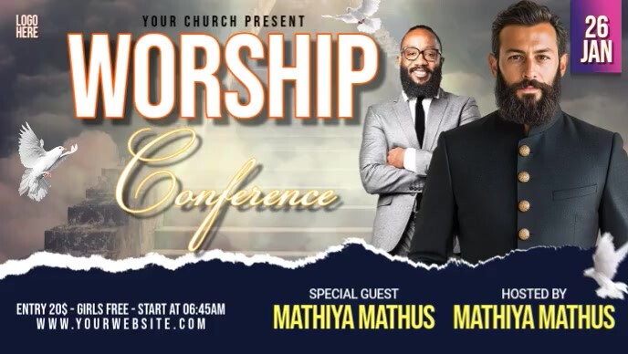 church wroship video youtube thumbnail design template | PosterMyWall
