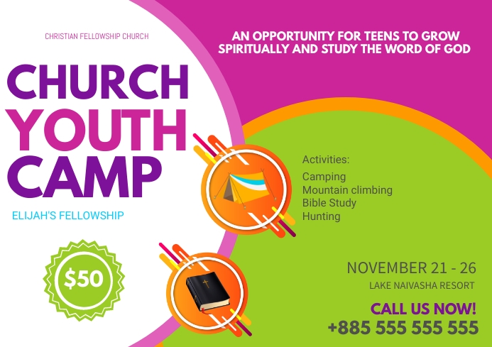 CHURCH YOUTH CAMP A3 template