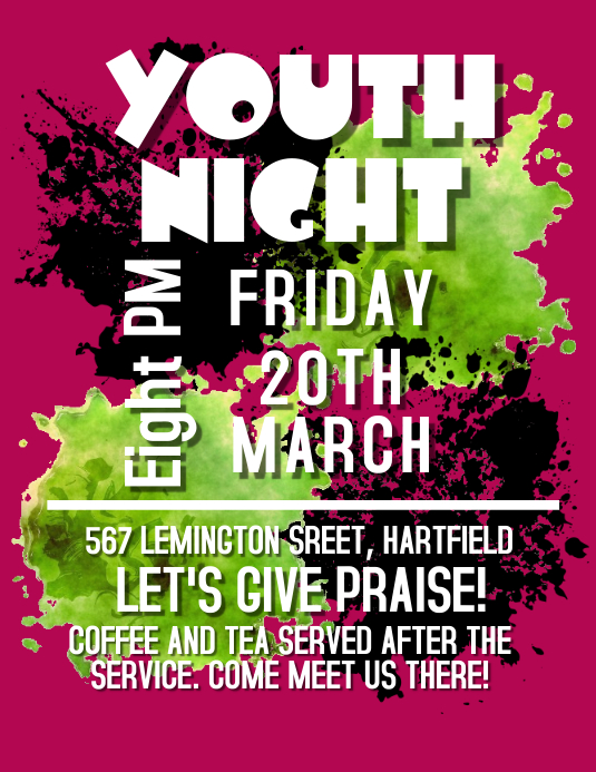 Church Youth Night Flyer Template PosterMyWall church-youth-night-flyer-template-postermywall