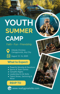Church Youth Summer Camp Poster Template Tabloid