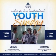 Church Youth Sunday Video Square (1:1) template