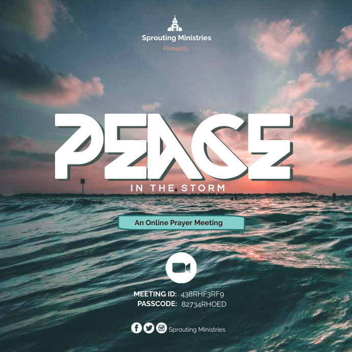CHURCH ZOOM PRAYER MEETING FLYER Publicação no Instagram template