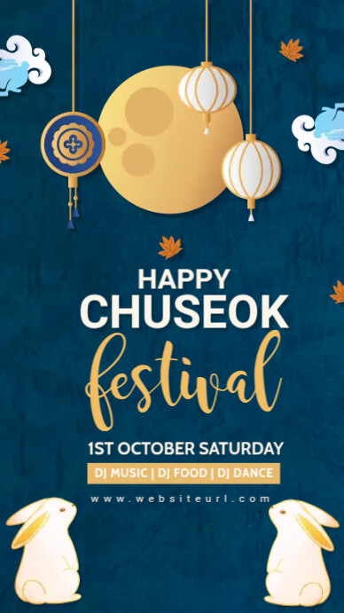 Chuseok,chuseok festival Instagram Story template