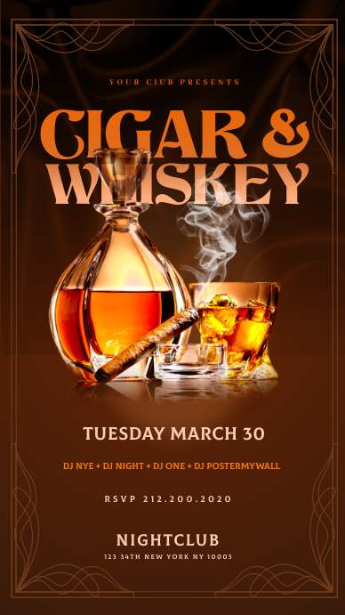 CIGAR & WHISKEY Instagram Story template
