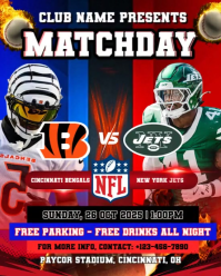 Cincinnati Bengals vs New York Jets Instagram Portrait template