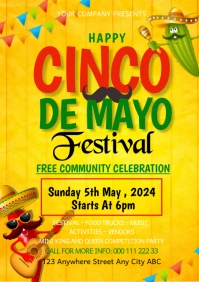 Cinco de mayo,event,festival A5 template