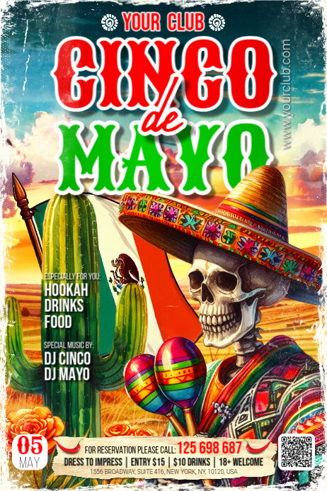 Cinco De Mayo Banner 4' × 6' template