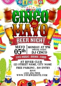 Cinco de Mayo Beer Night Bash A4 template