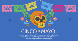 Niebieski Cinco de Mayo Blue Facebook Shared Image Template