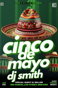 Grün Cinco De Mayo Celebraition Green Theme Plakat Template
