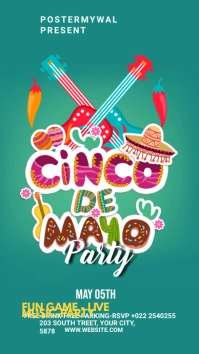 Cinco de mayo celebration banner ads เรื่องราวบน Instagram template