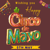 สีน้ำตาล Cinco de mayo celebration instagram post Publicación de Instagram Template