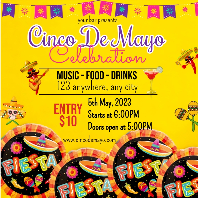 cinco de mayo celebration party invitation Template PosterMyWall