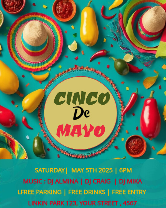 Cinco de mayo celebration template Instagram Portrait