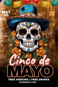 Black Cinco de Mayo Celebration Poster Template
