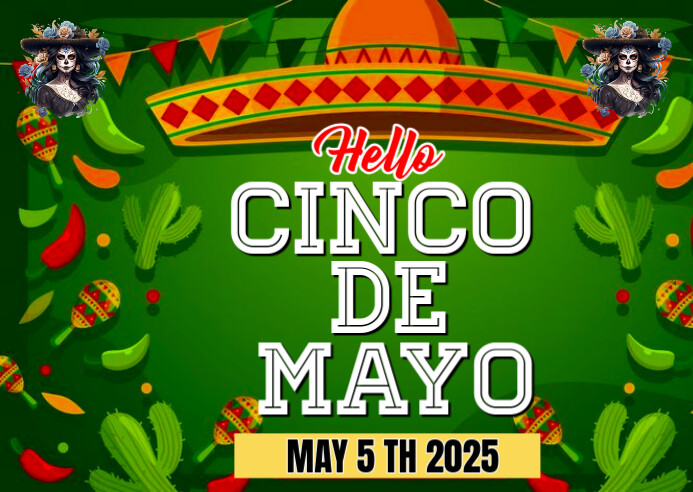cinco de mayo Poskaart template