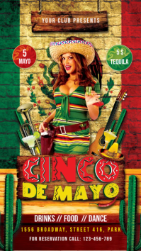 Rojo Cinco de Mayo Celebration Digitalt display Template