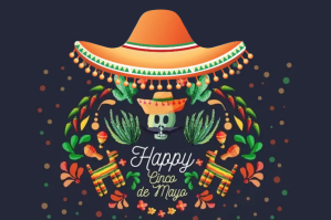 สีม่วง cinco de mayo Label Template