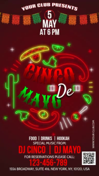 Red Cinco de Mayo Celebration Digital Display Template