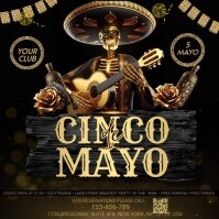 Black Cinco de Mayo Celebration Instagram-opslag Template