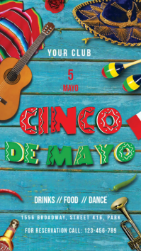 Blau Cinco de Mayo Celebration งานแสดงผลงานแบบดิจิทัล Template