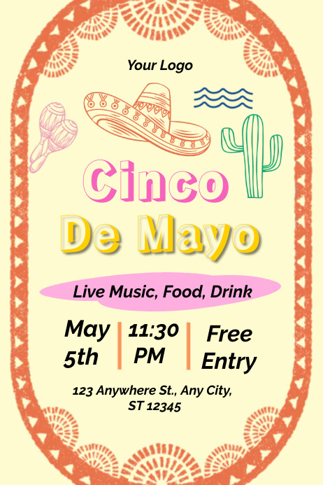 Cinco de mayo Cartaz template
