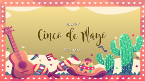 橙色 Cinco de Mayo Celebration Digitalt display Template