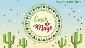 Yellow Cinco de mayo digital video template Digital Display