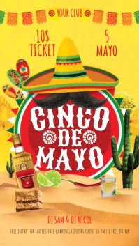 Yellow Cinco de Mayo Celebration Digital Display Template