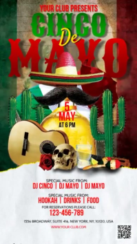White Cinco de Mayo Party Digitale Vertoning Template