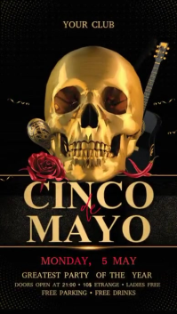 Black Cinco de Mayo Party Digital Display Template