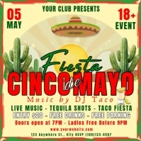 Cinco de Mayo Fiesta Flyer 2025 Vierkant (1:1) template