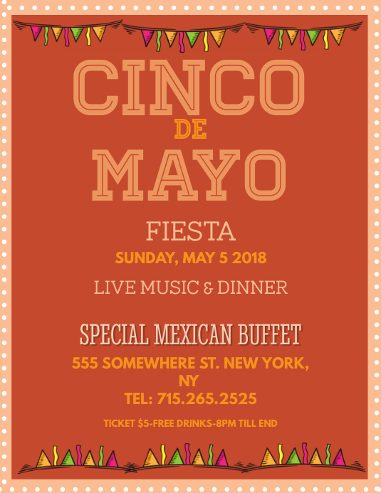 Cinco De Mayo Fiesta Flyer Template PosterMyWall