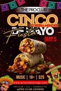 Cinco de Mayo Fiesta Menu Poster template