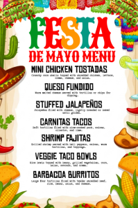 Biały Mexican Food Menu Poster Template